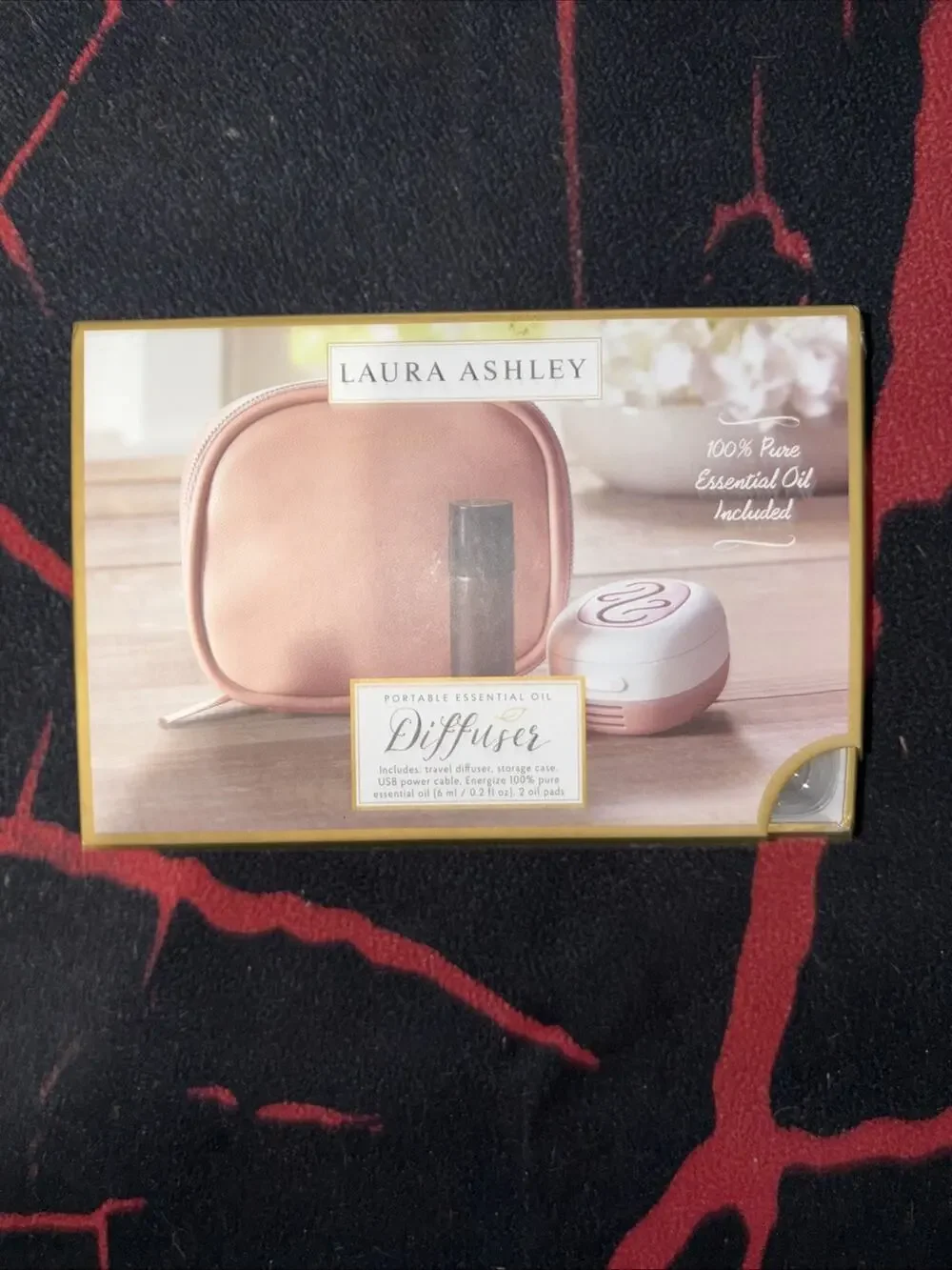 Portable Diffuser Essential Oil Aromatherapy Pink Travel Laura Ashley USB Cable